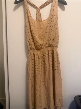 Club Monaco Beige Studded Midi Dress